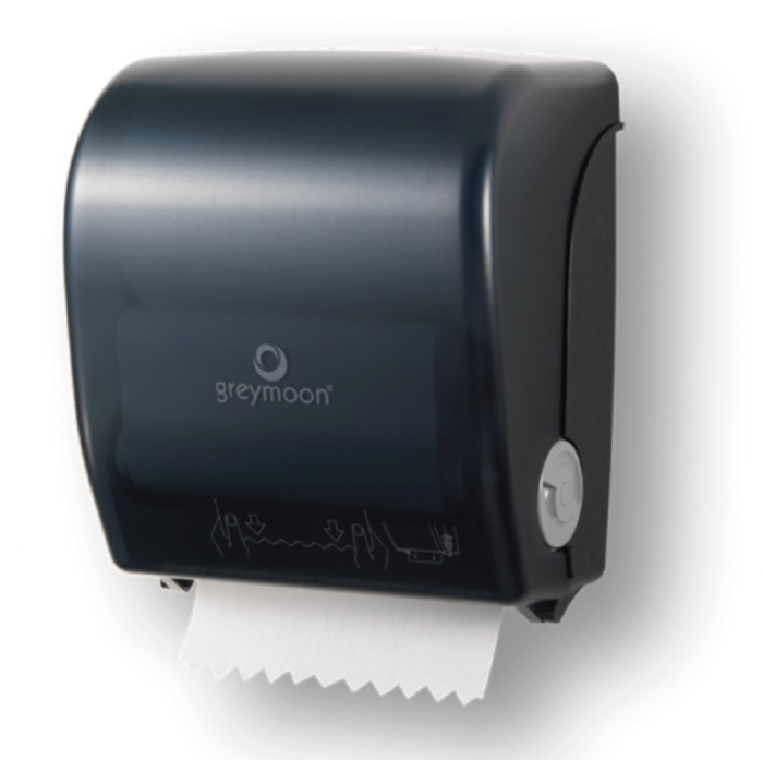 Greymoon Despachador para toalla en rollo de auto-corte Compacto Negro